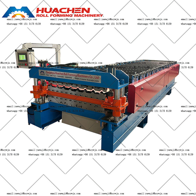 Flessibile Double Deck Roll Forming Machine con potenza totale di 5,5 5.5KW e materiale di taglio CR12 per necessità di produzione personalizzata