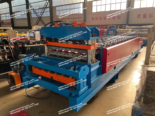 Rotolo di formazione di doppio strato di 18 stazioni che forma macchina per i pannelli di parete del tetto del metallo