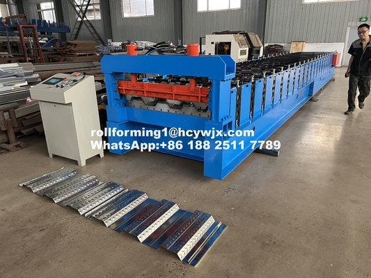 Hydraulic 11 11 5.5KW Motor Floor Deck Roll Forming Machine 8-12m/min Velocità con sistema di controllo PLC