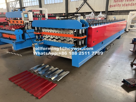 0.3-0.6mm 5.5KW Potenza doppio strato rotolo macchina di formazione