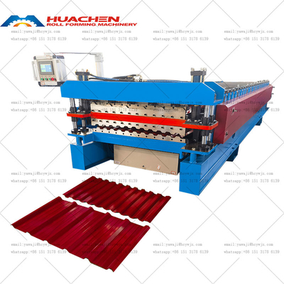 Efficiente doppio strato macchina di formazione di rotoli Trapezoidale copertura metallo