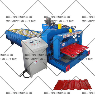 Macchina per la formazione di rotoli di piastrelle di acciaio vetrato idraulico con materiale di taglio CR12 e spessore del materiale 0,3-0,6 mm