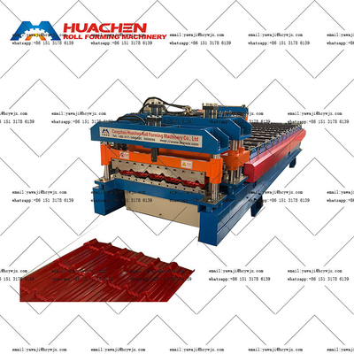 380v Roof Steel Plate Glazed Tile Roll Forming Machine con materiale di taglio CR12