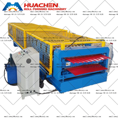 PPGI / GI Material Type Double Deck Roll Forming Machine con 380v 50Hz 3 fasi Voltaggio
