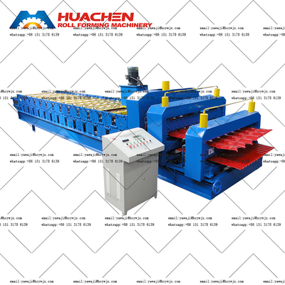 PPGI / GI Double Deck Roll Forming Machine per spessore da 0,3 a 0,6 mm