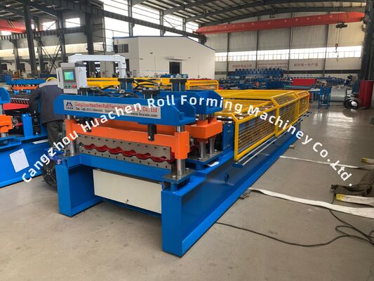 12 stazioni vetrata piastrelle roll formare macchina per 0,3-0,6 mm di spessore lamiere di acciaio con azionamento a catena
