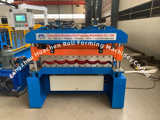12 stazioni vetrata piastrelle roll formare macchina per 0,3-0,6 mm di spessore lamiere di acciaio con azionamento a catena