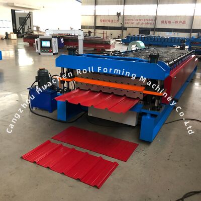 Macchina per la formazione di rotoli a doppio strato per pannelli vetrati di larghezza 1250 mm, velocità 15 m/min e materiale PPGI/GI
