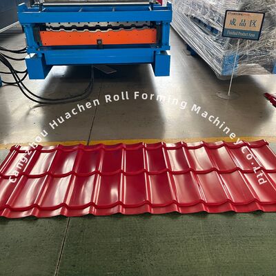 Macchina per la formatura di rotoli ondulati a doppio strato ad alta velocità 15m/min con controllo PLC Panasonic e tempra di acciaio 45#