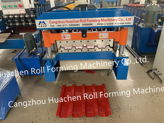 Automatic trapezoidal sheet forming machine / Box-shaped roof panel preparation machine Metal roofing tile pressing production line