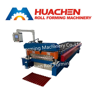 Linea di produzione di macchine per la formazione di lamiere da tetto trapezoidali