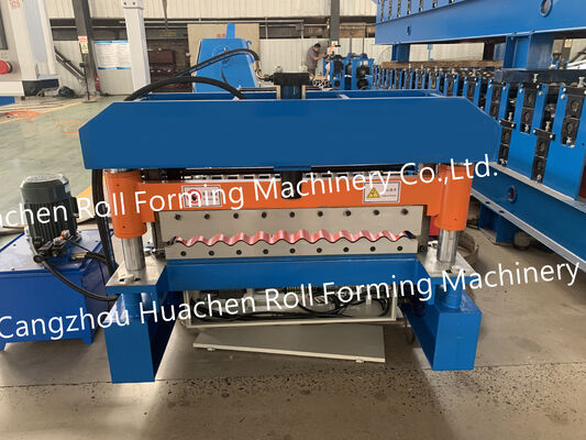 Linea di produzione di macchine per la formazione di lamiere da tetto trapezoidali