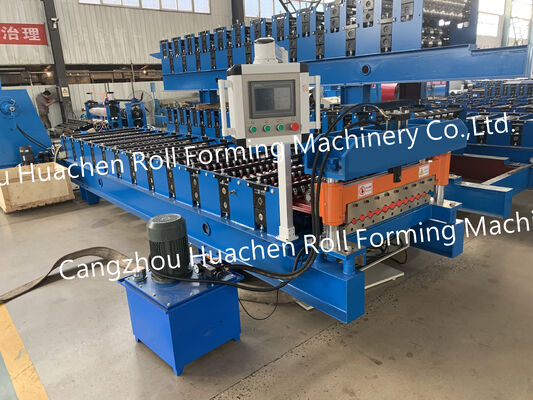 Linea di produzione di macchine per la formazione di lamiere da tetto trapezoidali