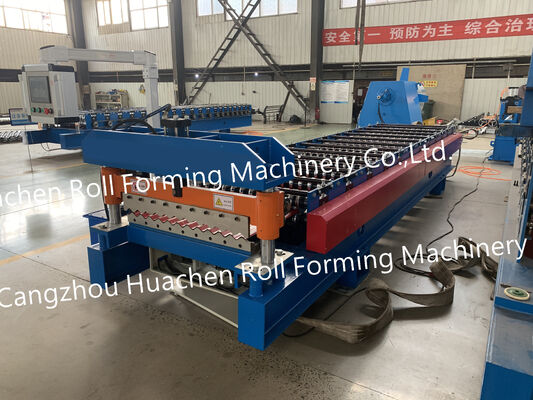Linea di produzione di macchine per la formazione di lamiere da tetto trapezoidali