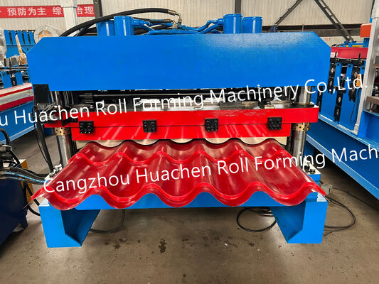 Macchina per la formazione di rotoli a freddo di lamiere di tetto in acciaio colorato ondulato in vendita