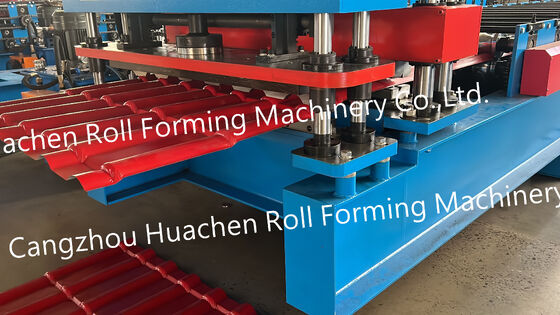 Macchina per la formatura di rulli trapezoidali in lamiera d'acciaio ad alta efficienza con trasmissione a ingranaggi