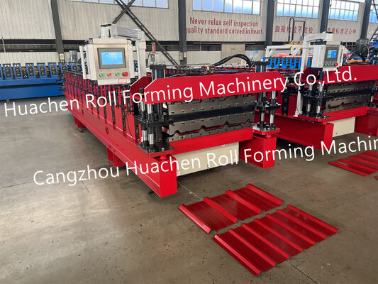 Macchine per la lavorazione di fogli di tetto trapezoidali completamente automatiche per pannelli di tetto metallici