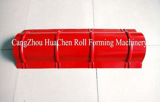 Rotolo d'acciaio delle mattonelle del cappuccio di Ridge del tetto di 15 rulli che forma il CE di iso a macchina