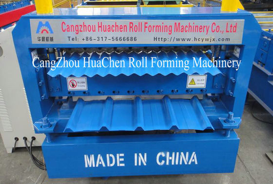 Rotolo di doppio strato del tetto del metallo di dimensione di Popuar che forma macchina con la copertura sicura