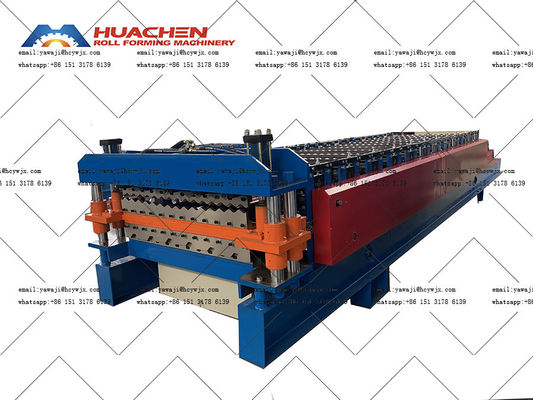 Macchine per la formazione di rotoli di piastrelle a doppio strato trapezoidali per la produzione di profili di piastrelle metalliche