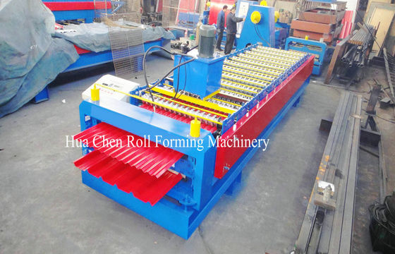 Rotolo della lamiera di acciaio di colore del pannello del tetto di doppio strato che forma macchina con 12/13 file