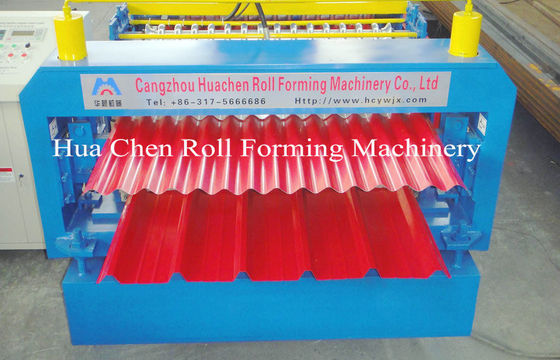 Rotolo della lamiera di acciaio di colore del pannello del tetto di doppio strato che forma macchina con 12/13 file