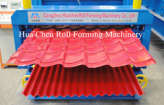 Profilatrice a doppia strato con controllo PLC per spessori acciaio 0,3-0,6 mm e larghezza 1250 mm