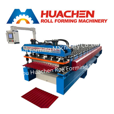 Macchina per la produzione di piastrelle per coperture in lamiera metallica Macchina per la formatura di rotoli di piastrelle per tetti ondulati e trapezoidali